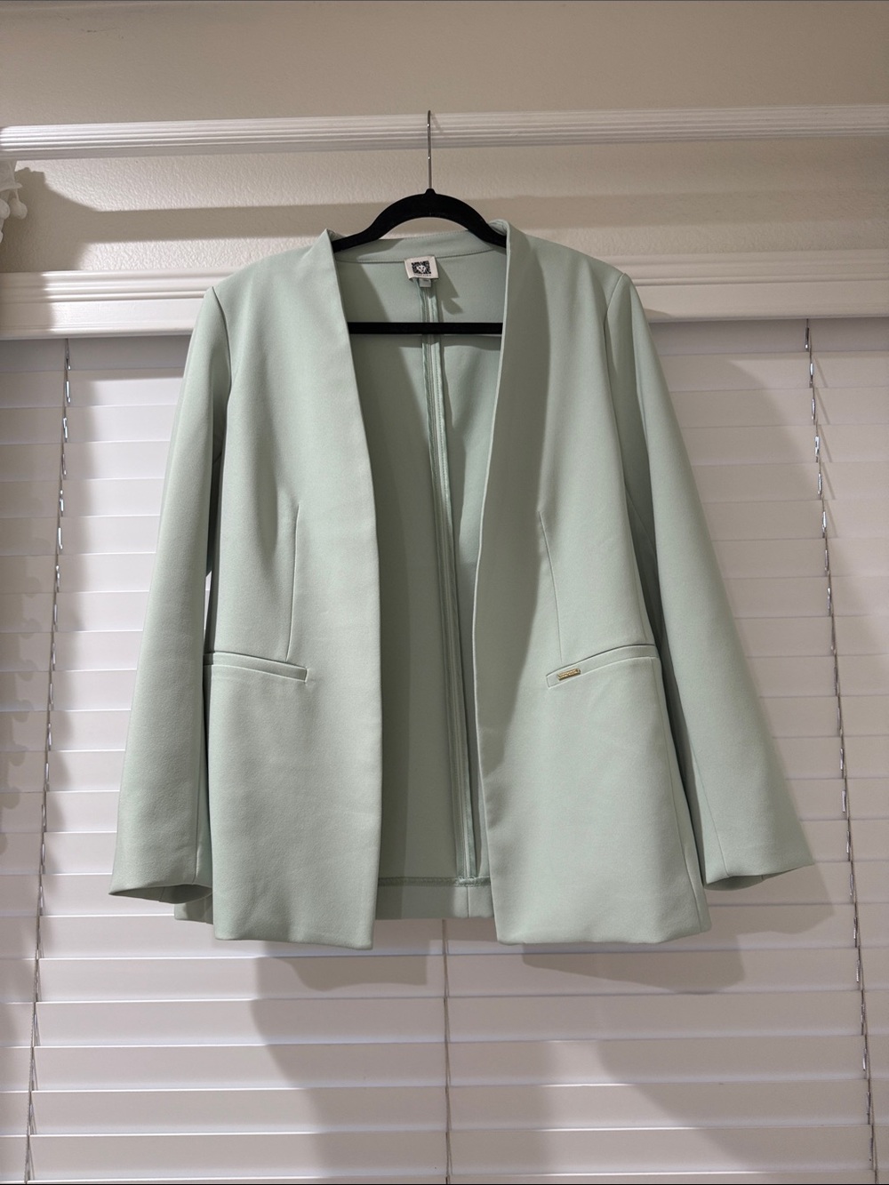 Anne Klein Mint Open-Front Blazer